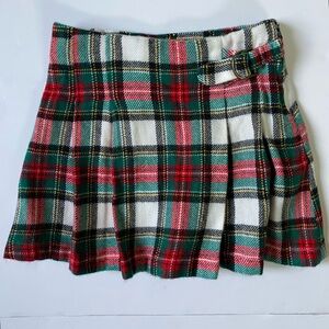 Kilt Style Skirt Size 2T Carter’s Tartan Plaid Pleats Adjustable Waist Red Green